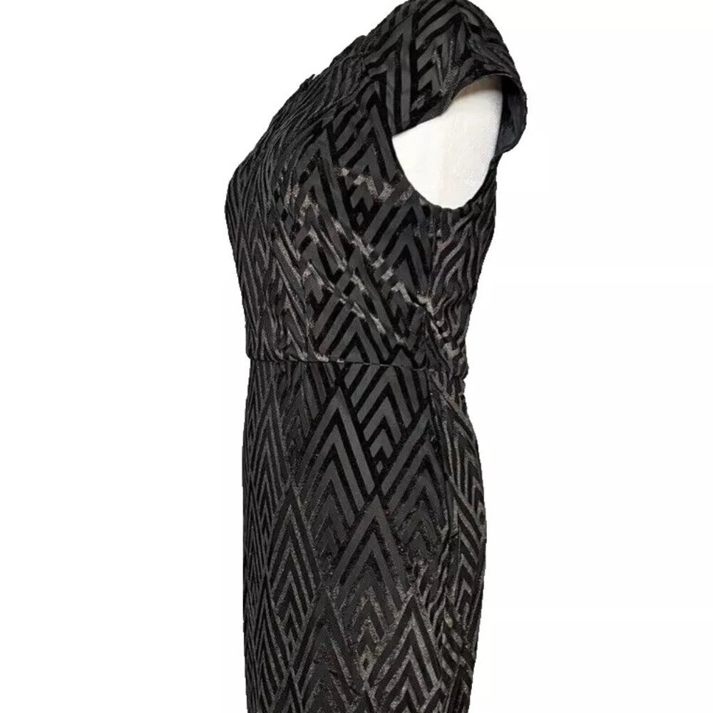 Scarlett‎ Dress Black Sparkle Velvet Chevron Overlay Holiday Event New Year 14T - Picture 2 of 10